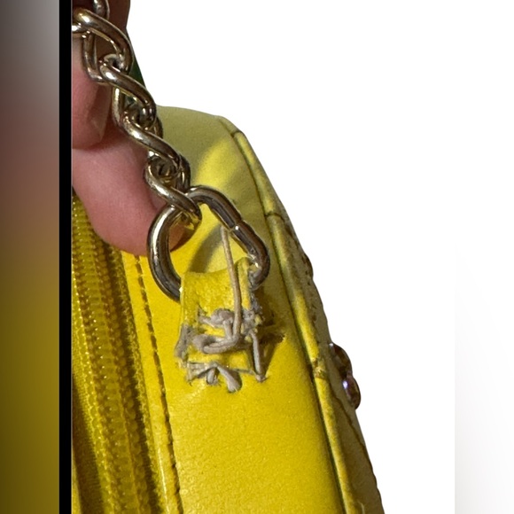 Kate Spade PINEAPPLE Leather Crossbody how Refreshing Yellow Purse Bag jeweled - Picture 6 of 10